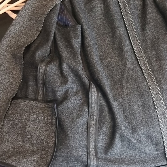 Massimo Dutti Charcoal Gray Blazer Jacket L - Picture 7 of 10